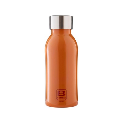 B Bottles Twin - Glossy Orange - 350 ml - Double wall thermal bottle in 18/10 stainless steel